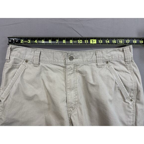 Carhartt Shorts Adult 36 Light Beige Relaxed Fit Work RN#14806 Men’s 10-inch - Picture 3 of 10